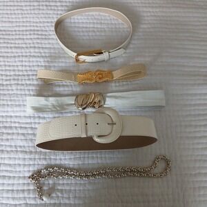 Cream White Gold Vintage Belt Lot Calfskin All In EUC.